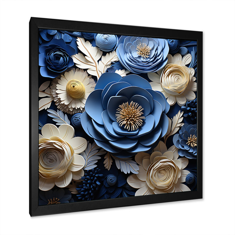 Ranunculus Bouquet IV sur toile, Cadre simple noir, H 24 po x l 24 po x P 1 po