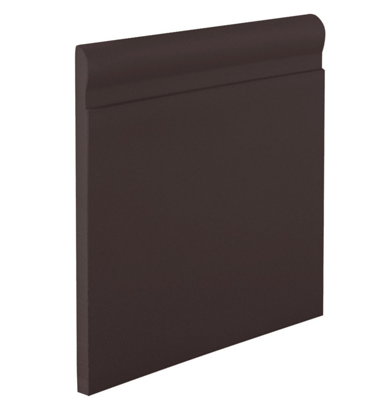 Base murale en caoutchouc brun de 0,38 po d’épaisseur x 720 po de largeur x 4,25 po