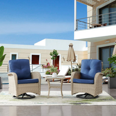 Gaetanino 2- Person Wicker Outdoor Seating Group with Cushions by Red Barrel Studio