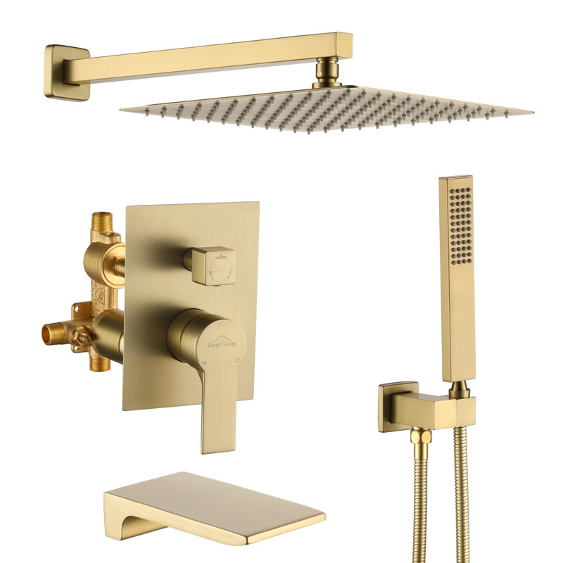 All-In-One Kit with Rough in-Valve, Brushed Gold