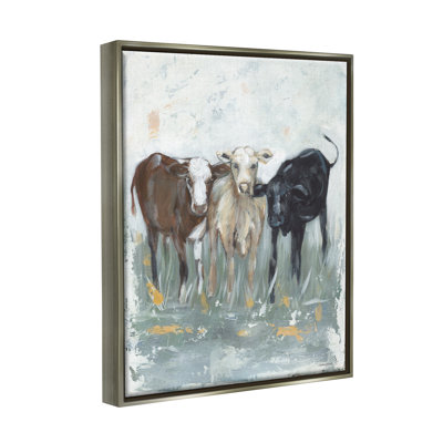 «Abstract Rustic Country Cows» par Mackenzie Kissell - Peinture
