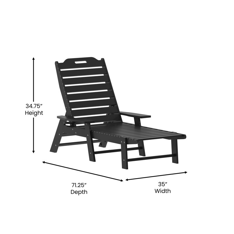 Collis Outdoor Chaise Lounge, Black