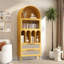 Bibliothèque moderne en bois et rotin simple-106326421