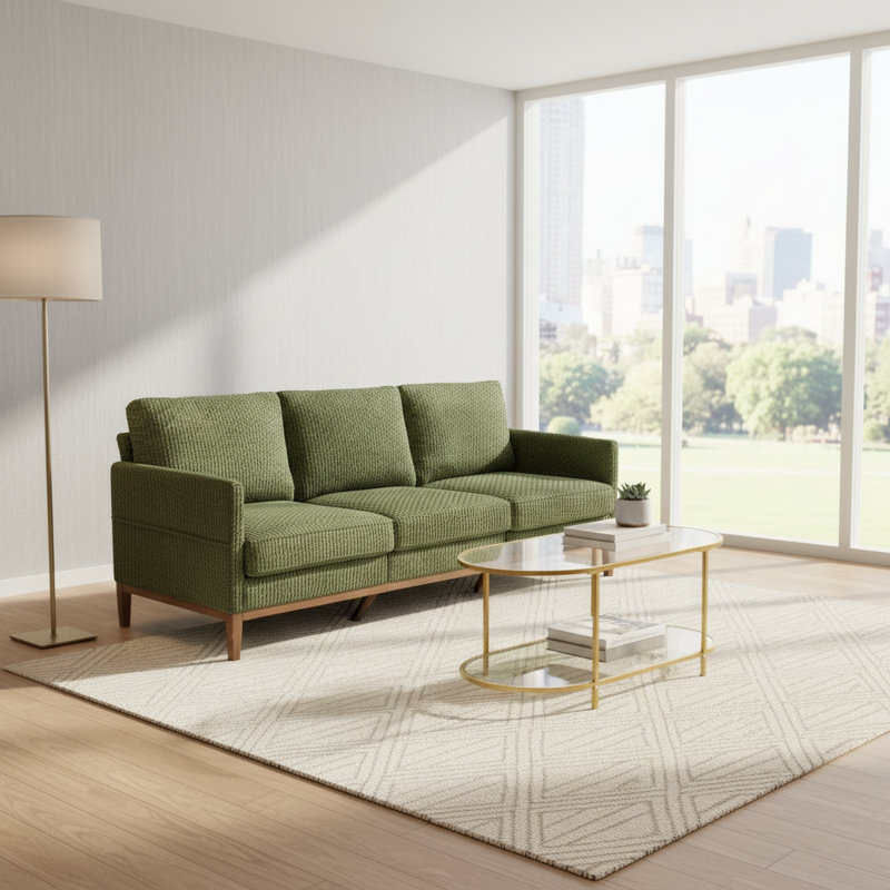 Canapé 83 po 83 po et table basse 37,8 po, Vert