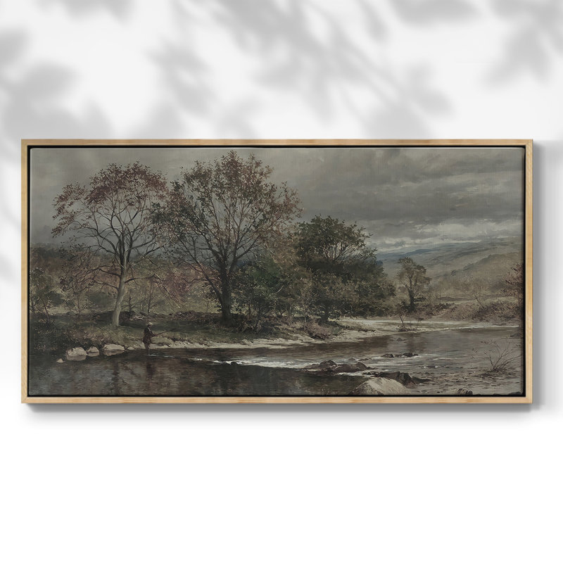 «Landscape Series» -CCCLLXXI - Toile tendue avec châssis encadré - Prêt à être accroché, Naturel, H 21 po x l 41 po