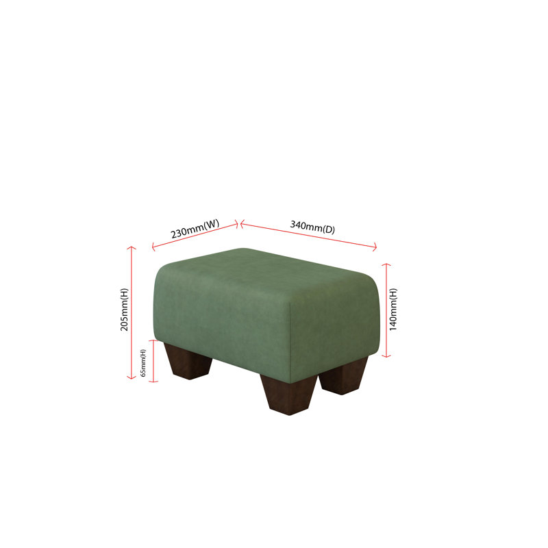 Manufactured Wood Accent Stool, Velvet, Mahogany Wood, Aqua Blue