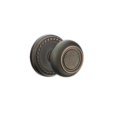 Ensemble de boutons d'intimité Emtek avec rosette en corde et bouton Belmont