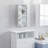 kleankin Wall Mounted Medicine Cabinet, Locking Wall Cabinet with 4 Tier Shelves, Stainless Steel Frame and Glass Door, Lockable with 2 Keys, Silver, 12" x 24"