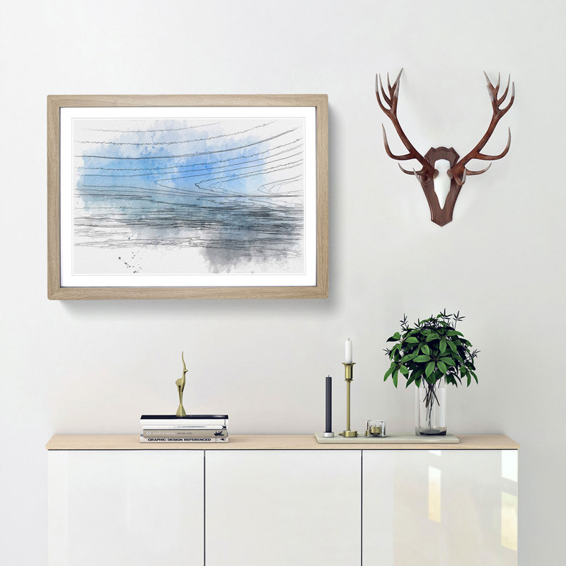 Across the Sea to Bournemouth - Picture Frame Painting Print, 45cm H x 63cm W x 2cm D, Oak Framed