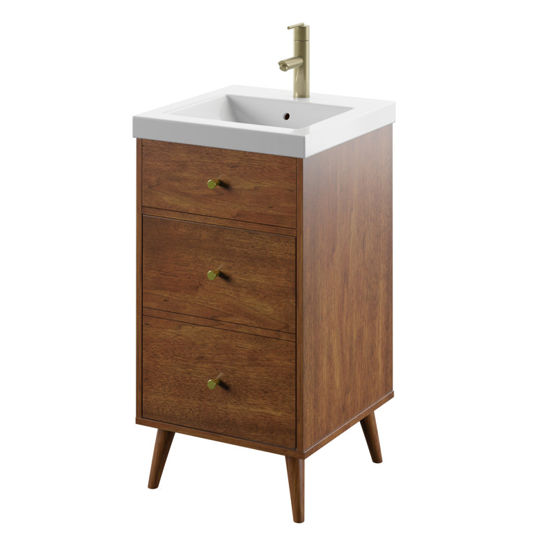 Krouse 18'' Single Bathroom Vanity with Marble Top