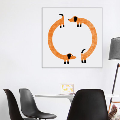Sausage Dog Perpetual Motion by Nic Squirrell - Wrapped Canvas Gallery-Wrapped Canvas Giclée