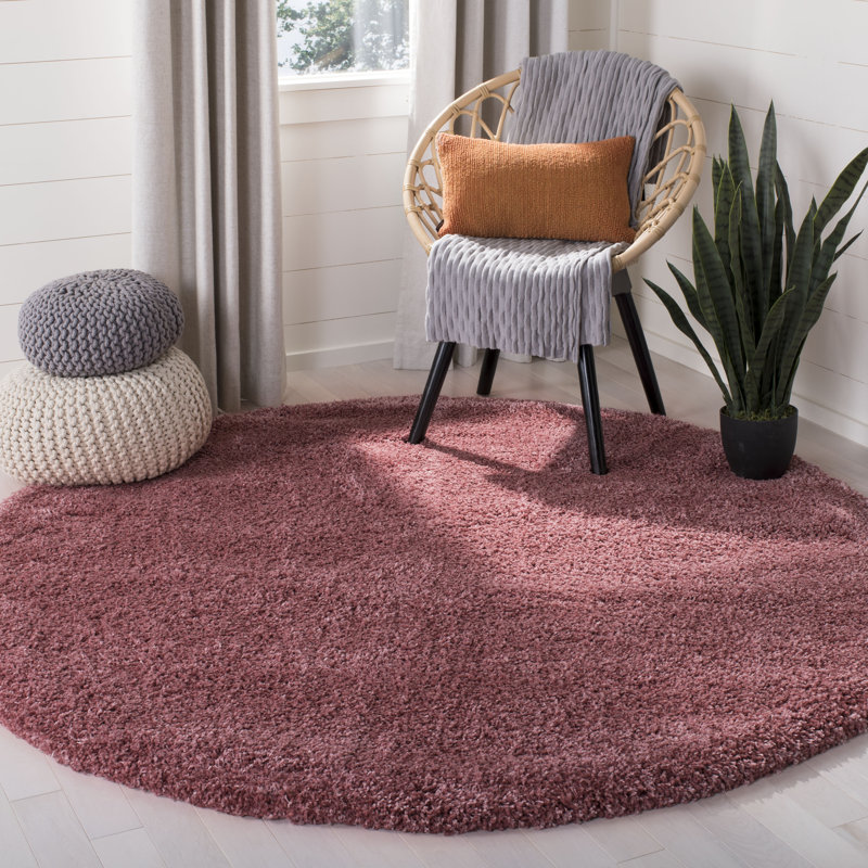 Margit Shag Performance Solid Color Rug, Round 6'7"