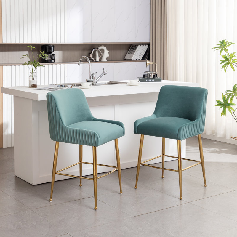 Baudel Zanthia Counter Stool, Ming Green