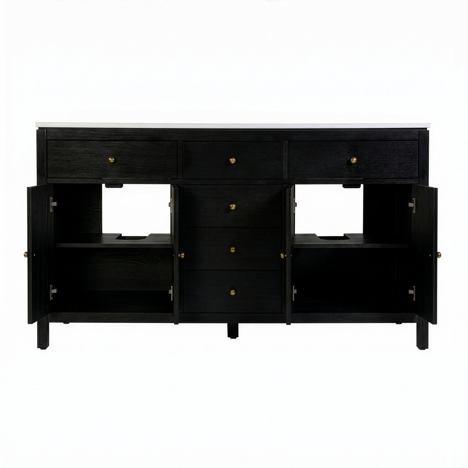 Celine 60" Acacia Double Bathroom Vanity, Coffee