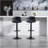 Bar Stools Set Of 2 – Modern PU Leather Counter Height Barstools With Back, Height Adjustable Swivel Kitchen Island Chairs, Armless, Large Base-Black-1351120787
