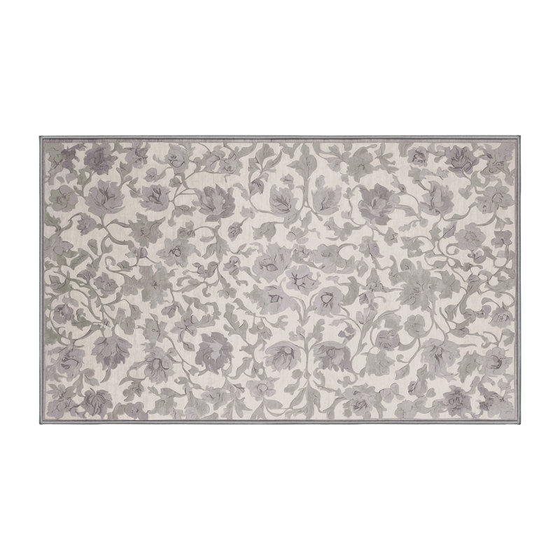 Machine Washable Gray Area Rug, Rectangle 7' x 10'