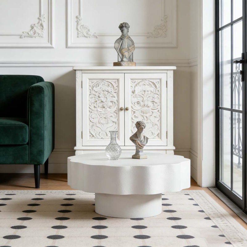 White Coffee Table, Cream White