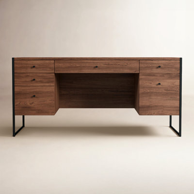 Redford 64" Walnut Executive Desk
