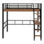 Structure de lit mezzanine en métal avec DEL et tablette de rangement, lit mezzanine avec bureau intégré-201311835