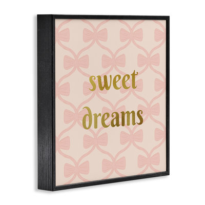 Pastel Bows & Sweet Dreams Framed Giclee, design by Sazerelli Designs