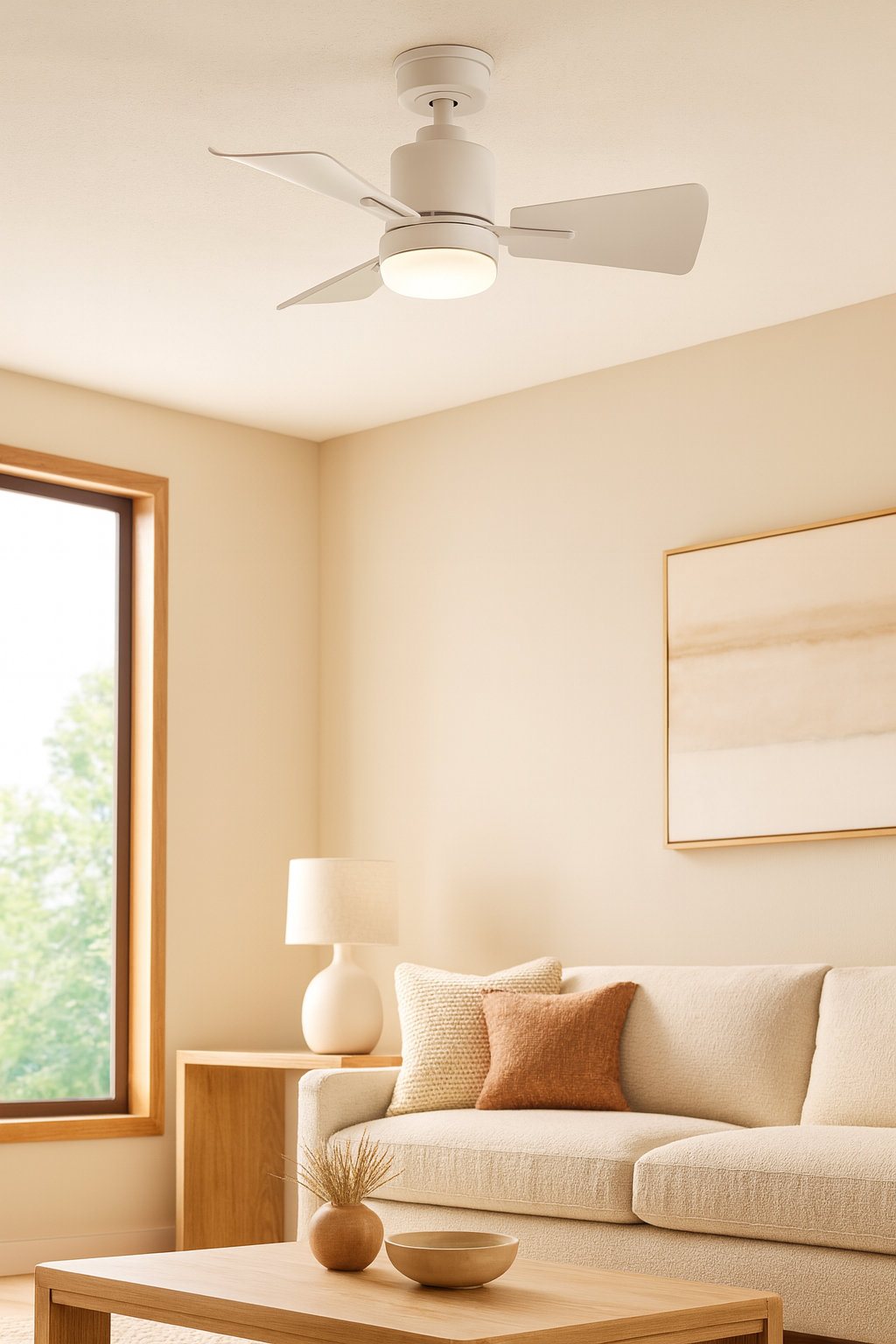 Leventhal 30" Ceiling Fan with Light Kit, Matte White