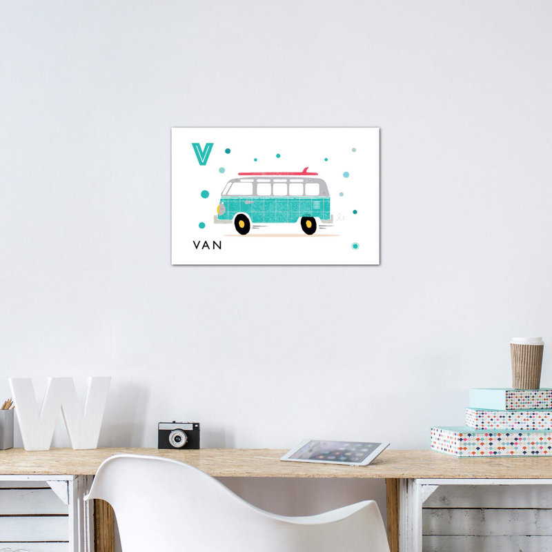 V is for van - imprimé, Pas de tapis, Toile tendue, H 26 po x l 40 po x 1,5 po
