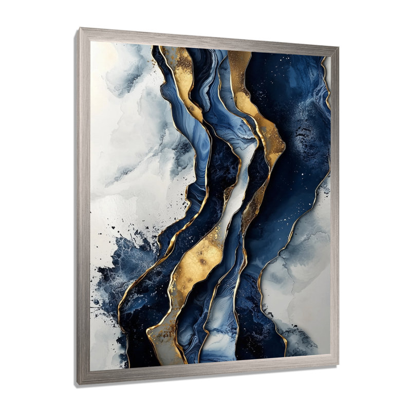Spradlin - Abstract Canvas Art Print, Argent argent, H 20 po x l 12 po, Reproduction encadrée d'une seule photo