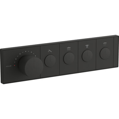 Anthem Four-Outlet Thermostatic Valve Control Panel With Recessed Push-Buttons