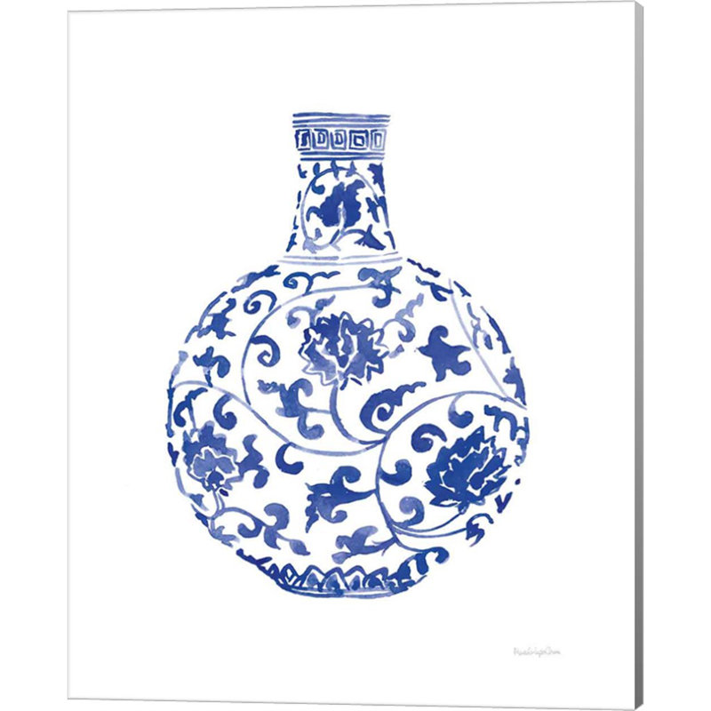 «Chinoiserie Vase» par Mercedes Lopez Charro, art sur toile (ensemble de 3)