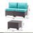 Kalinowski 3-Piece Outdoor Patio Furniture Set With Splash Proof Cushions Tempered Glass Coffee Table And Adjustable Feet Wicker Sofa With Seat Clips For Stability-109306391