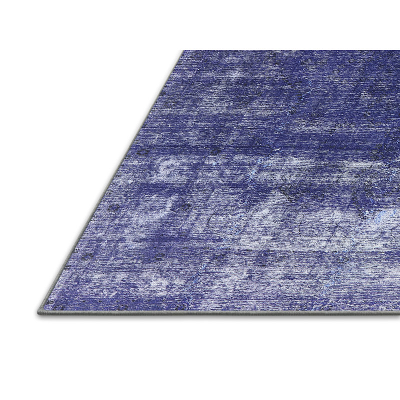 Tapis oriental bleu Janousek, Tapis de couloir 2 pi x 5 pi