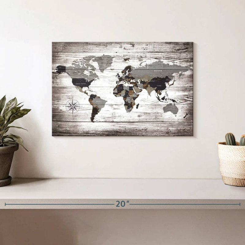 Carte du monde Keiri XXXII, H 8 po x l 12 po