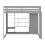 Lit mezzanine peu encombrant avec garde-robe intégré, tablettes et armoire de rangement-1067295258