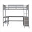 Lit mezzanine simple avec tablettes et bureau, lit mezzanine en bois avec bureau-106845167