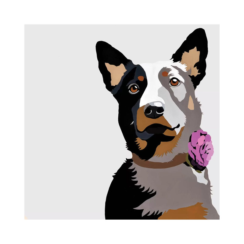 Jasper With A Purple Flower by Julie Ahmad - Wrapped Canvas Print, 45.72 cm H x 45.72 cm W x 1.91 cm D