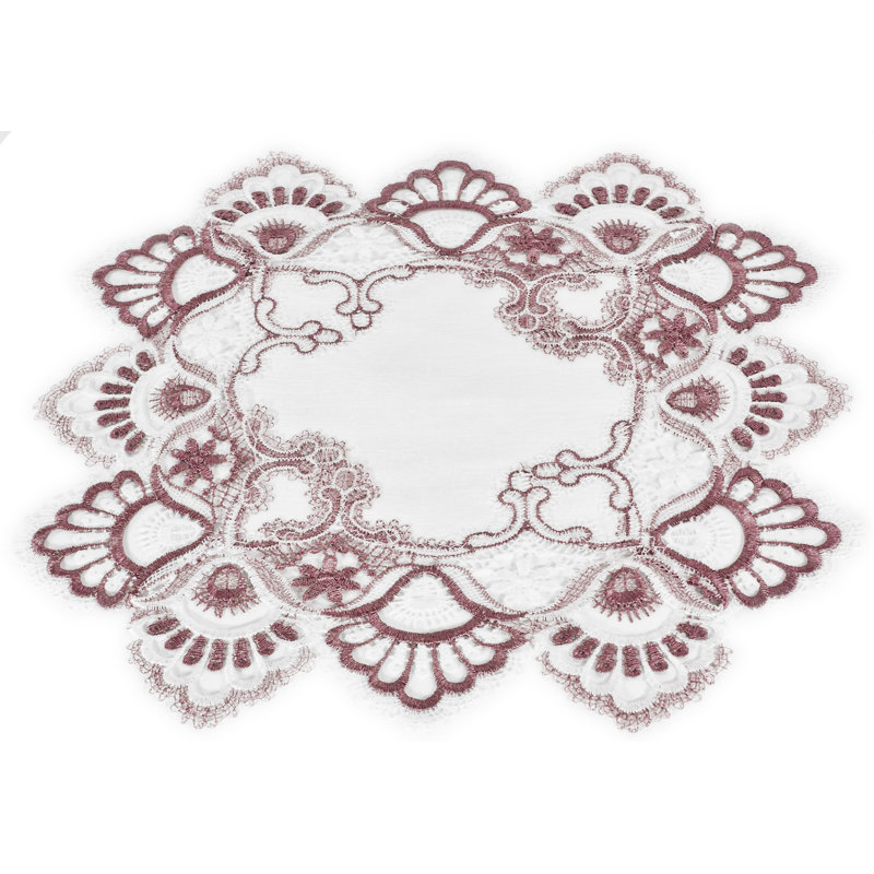 Napperon mauve rose en jacquard et queue de paon, napperon (14 po2)