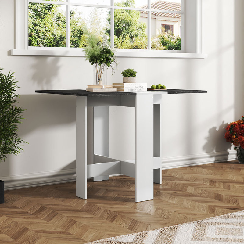 Dining Table, 73.5cm H x 103cm W x 76cm D, White/Gray