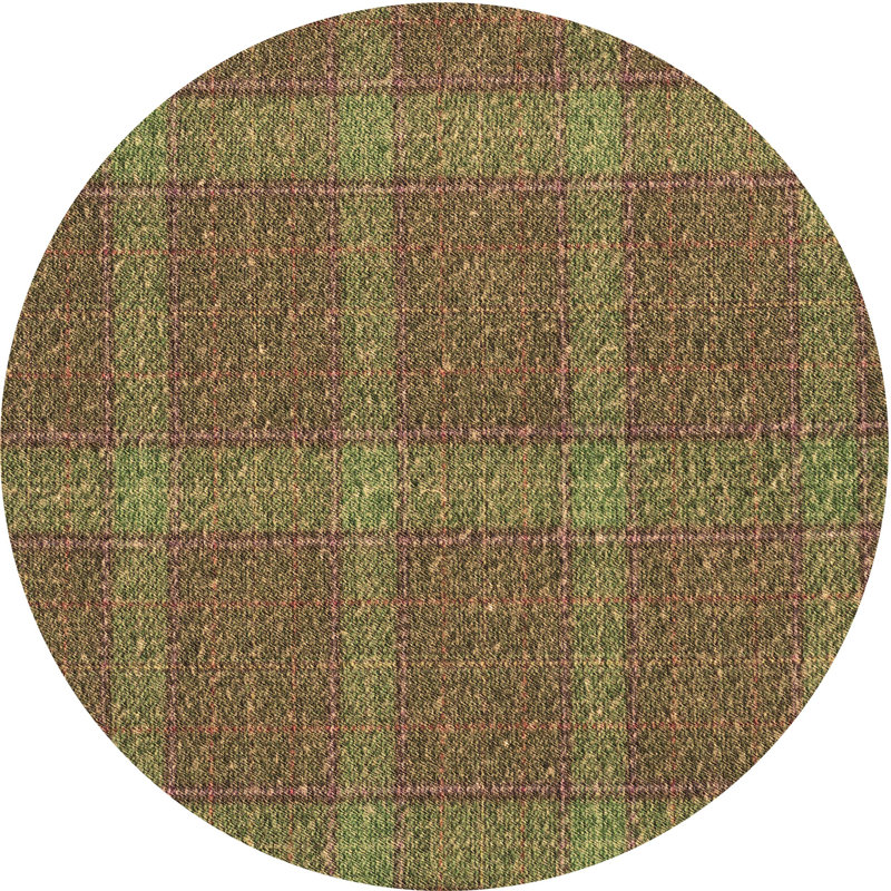 Plaid Indoor Rug, Round 7'