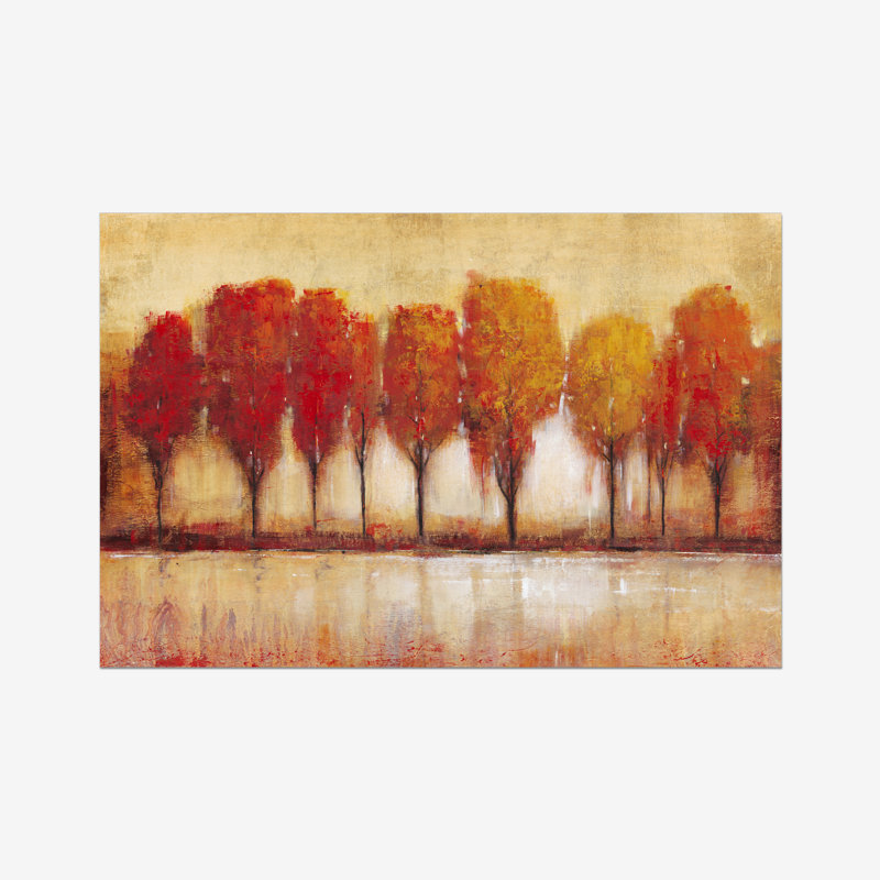 Autumn Water's Edge - Wrapped Canvas Print, 51cm H x 76cm W, Paper Print