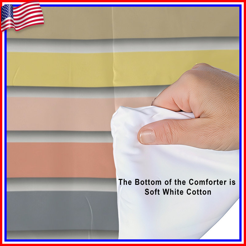Pastel Horizontal Stripes Comforter, Twin Extra Long