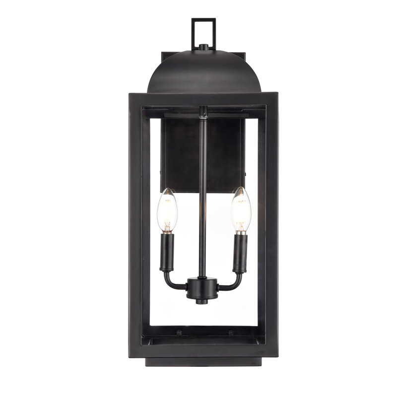 Borg 22.25" High 2-Light Outdoor Wall Sconce - Powder Coated Black
