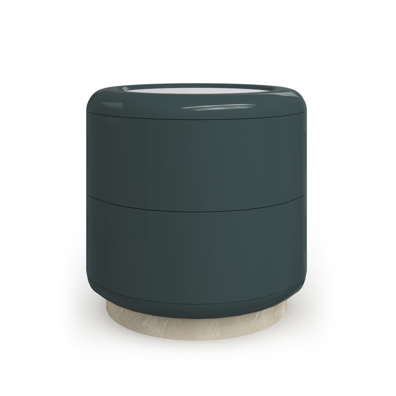Gelee Round Accent Table - Apatite, Green Top/Gold Base