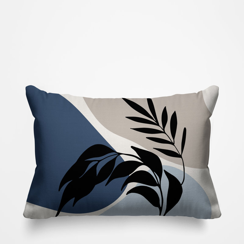 Coussin décoratif intérieur / extérieur Boho, Bleu marine