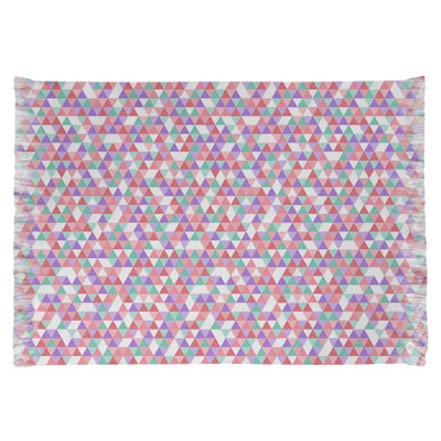 Triangle mauve/vert/beige Tapis décoratif