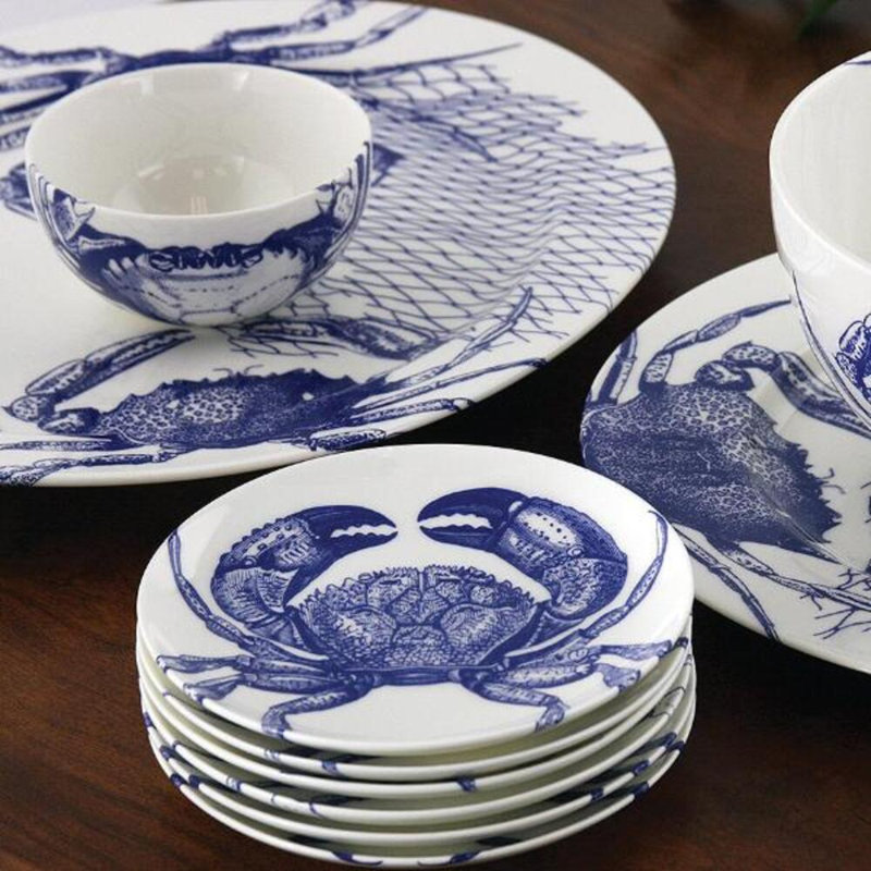 Crab Handmade Porcelain Dessert Bowl