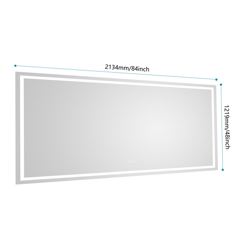 Miroir de salle de bain DEL, 84 po x 48 po