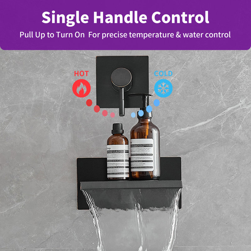 Oil Rubbed Bronze Wall Mount Waterfall Tub Faucet