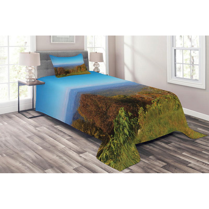 Rustic Polyester Coverlet, Twin Bedspread + 1 Sham