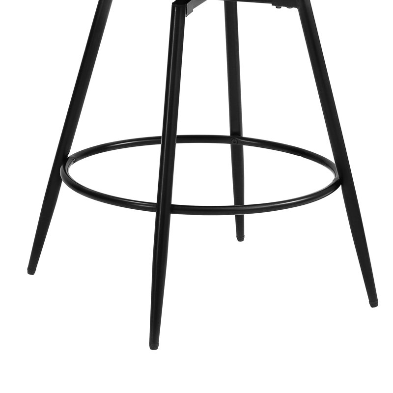 Tabouret de bar pivotant de 26 po de hauteur avec structure et coussin en métal, Brun - similicuir , 4