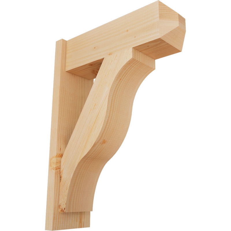 Persienne en bois rustique Funston Craftsman, P 22 po x H 30 po, Sapin Douglas de 7 1/2 po (lisse)